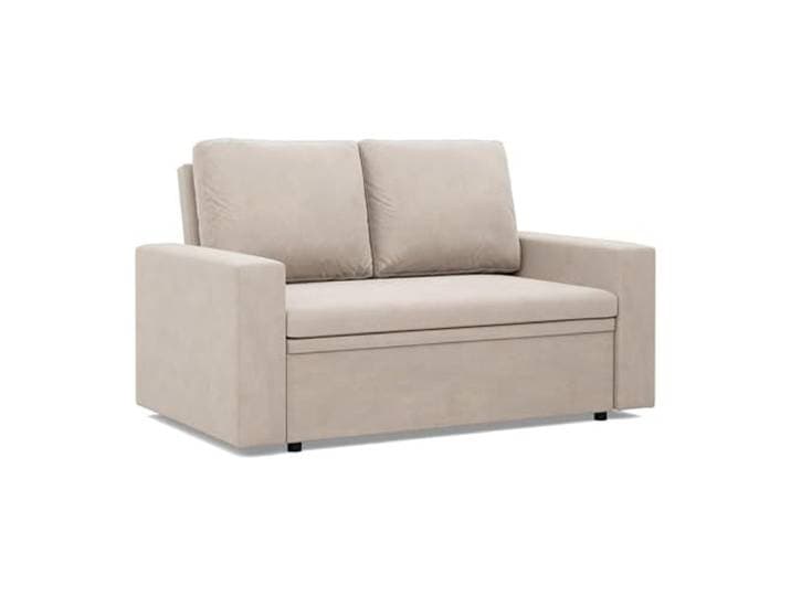 Mebligo - NEO Kollektion Sofa 2 Sitzer Mit Schlaffunktion 148 x 90 x 87 cm, Schlafsofa Mit Bettkasten, Kleines Wohnzimmer Sofa Beige