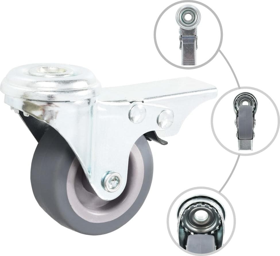 vidaXL 8 stuks zwenkwielen met gat aan de achterkant, 50 mm