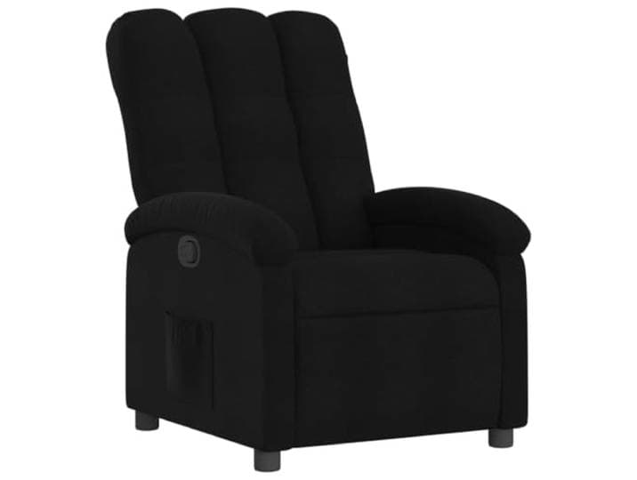 GHVBNMF Relaxsessel mit Liegefunktion Polstersessel TV-Sessel Schwarz Ergonomischer Ruhesessel mit praktischer Seitentasche und verstellbarer Rückenlehne bis 135 Grad für Wohnzimmer und Büro.