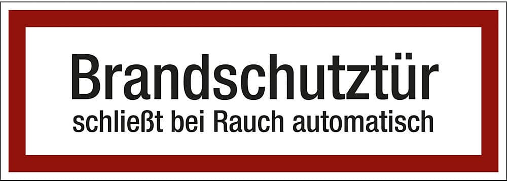 kaiserkraft Brandschutzkennzeichen für die Feuerwehr, Brandschutztür schließt bei Rauch automatisch, VE 10 Stk, Kunststoff, LxH 297 x 105 mm