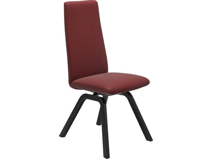 Polsterstuhl STRESSLESS Laurel , rot (cherry paloma, schwarz), B:49cm H:105cm T:60cm, Leder PALOMA: PALOMA ist ein durchgefärbtes Semianilin-Möbelleder mit natürlicher Narbung., Stühle, Polsterstuhl, High Back, Größe M, mit schräggestellten Beinen in Schwarz