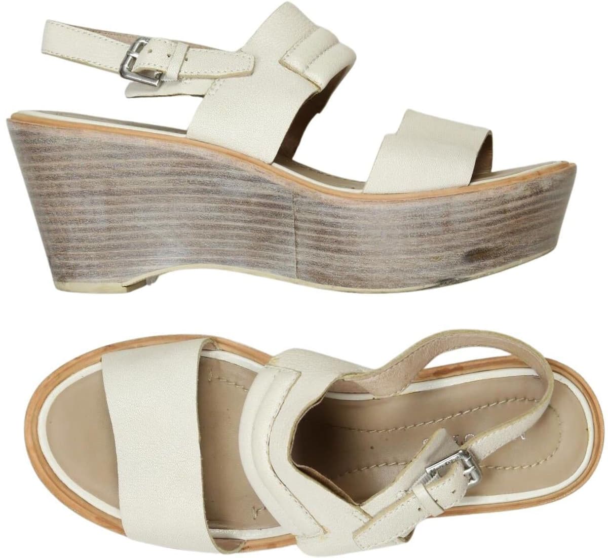 Marc O' Polo Sandalen, Cremeweiß, Gr. EU 37, kein / Etikett - Second Hand