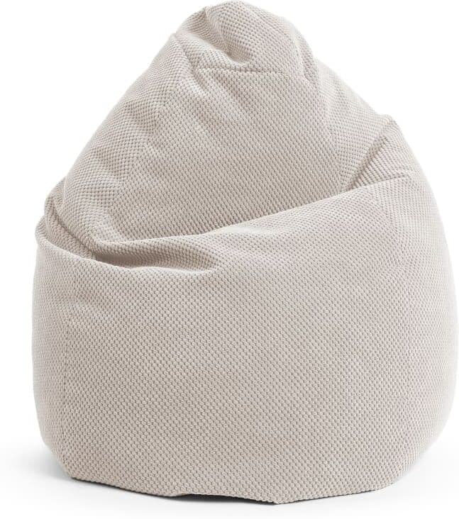 Sitting Point Pouf poire xl d'intérieur velours naturel 70x110 cm Beige 110x70x70cm