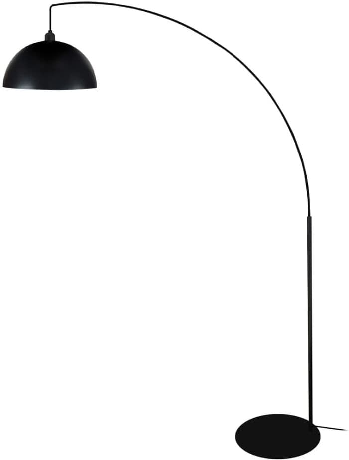 Tosel Lámpara de pie columna metal negro pantalla negro