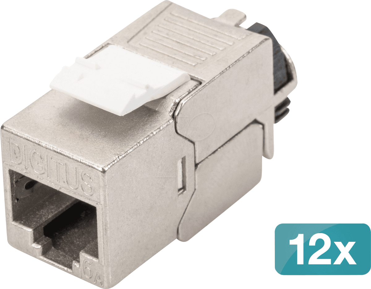 DIGITUS DIGI DN-93617-12 - Módulo Keystone Cat.6a, apantallado con gestor de cables intel