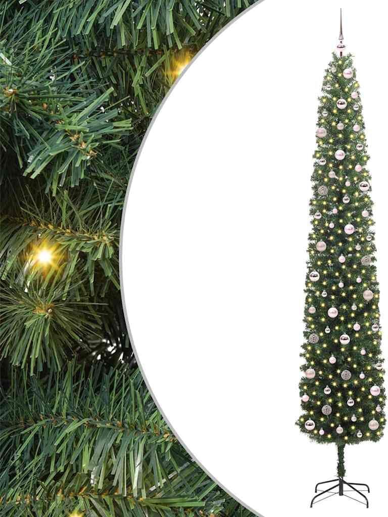 vidaXL Sapin de Noël artificiel Vert 270 cm PVC et acier et plastique
