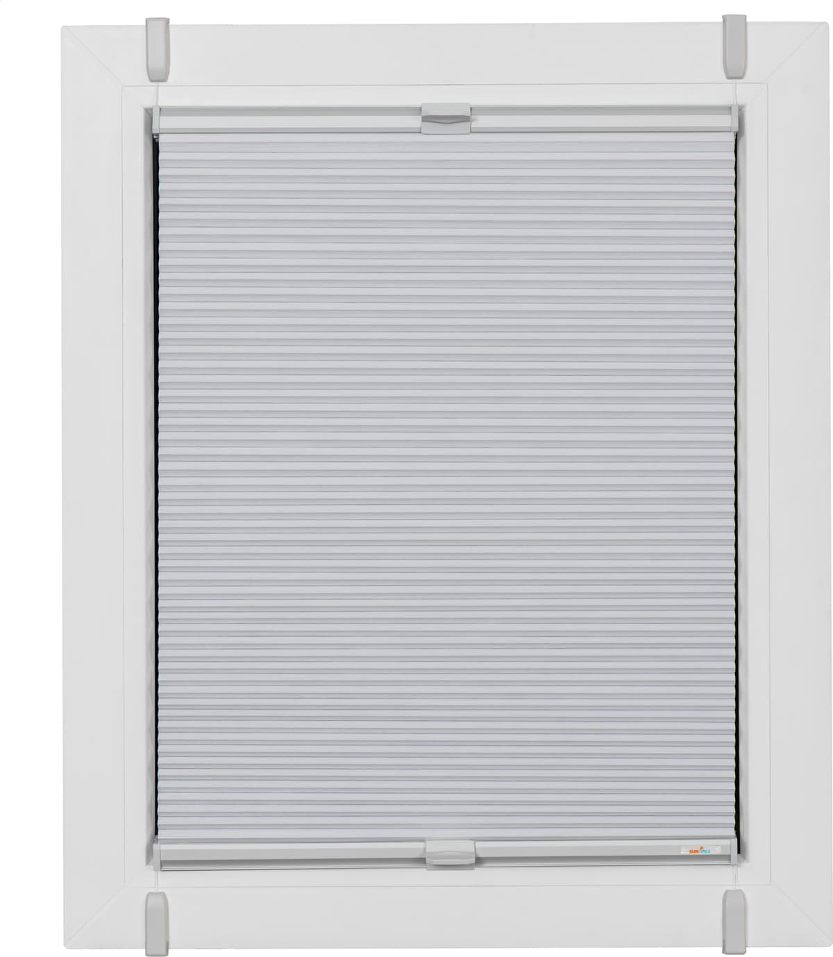 Plissee SUNLINES, bunt (weiß, silberfarben), B:46cm H:95cm, Obermaterial: 100% Polyester, Plissees, Plissee, verspannt mit Simply-Fix Klemmträger, Wabenplissee weiß, silberfarben 95cm, 46cm