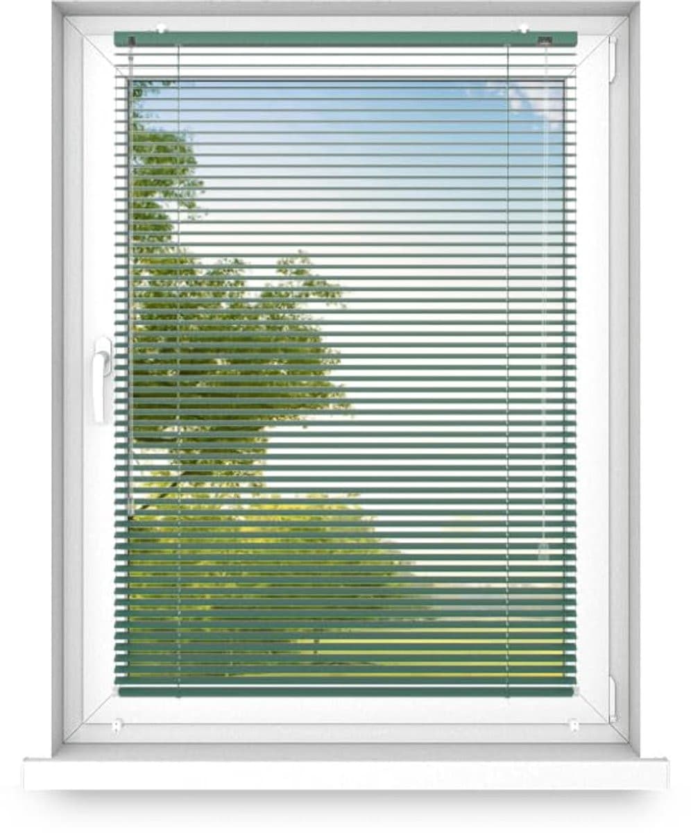 Time4blinds Aluminium Binnenjaloezieën zonder boren - Smaragdgroen - Links - B/H: 400 x 700 cm