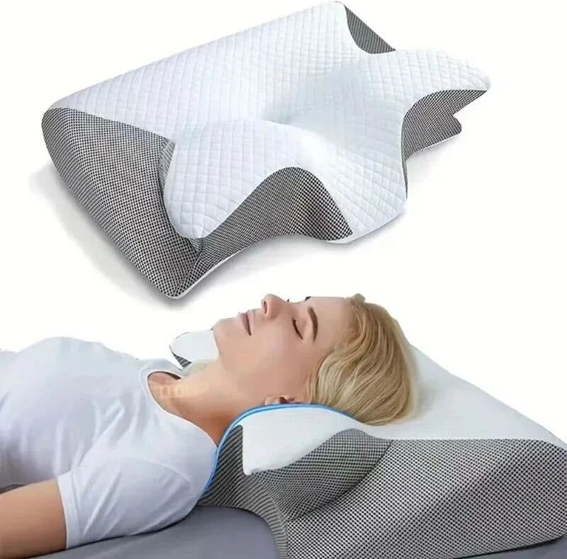 NONE Butterfly Sleep Memory Neck Pillow Slow Rebound Comfortable Memory Foam Sleep Pillow Cervical Orthopedic Neck Massage Bed Pillow