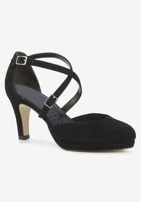Wide Width Women's Pammy Pump by Ros Hommerson in Black Suede (Size 7 1/2 W)