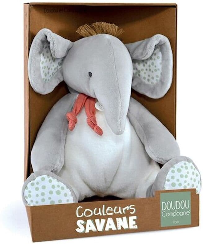 Doudou Eléphant gris 30 cm - Doudou et Compagnie