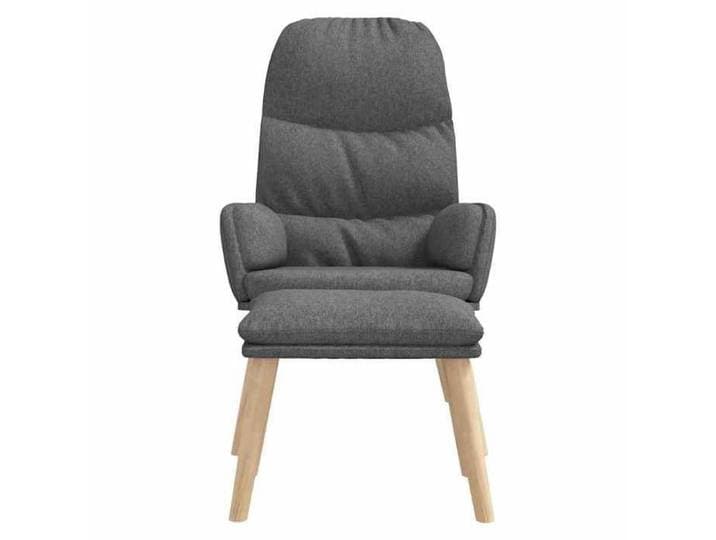 Elégance-Chic Chaise de relaxation - avec tabouret - Gris clair - Tissu - 70 x 77 x 98 cm - Fauteuil salon/Chaise de sofa_001680826