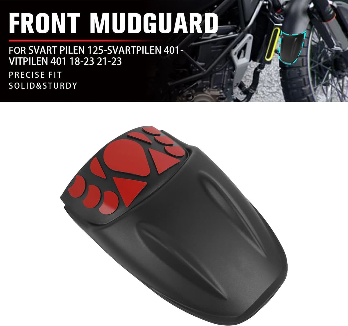 NONE For Husqvarna Svartpilen 125 Svartpilen 401 Vitpilen 401 2018-2023 Front Fender Extension Fender Wheel Mudguards Splash Guard