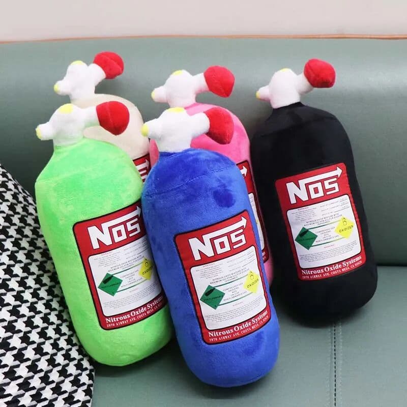QYJSD NOS Nitrogen Bottle Head Pillow Swing Pillow Simulation Nitrous Oxide Cylinder Bottle Plush Toys Stuffed Soft NOS Waist Cushion