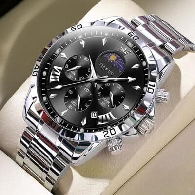 Uplifted Goods Mens Moon Phase Skeleton Watch With Luminous Hands a
