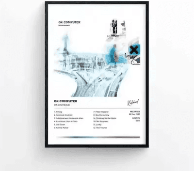 Inspire Curations Radiohead The Bends Album Cover Canvas Poster Vintage Rock Wall Art Decor 4 21x30cm No Frame