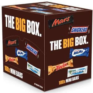 Mars Schokoriegel The Big Box Mix, 1,9 kg, verschiedene Sorten, 102 Riegel