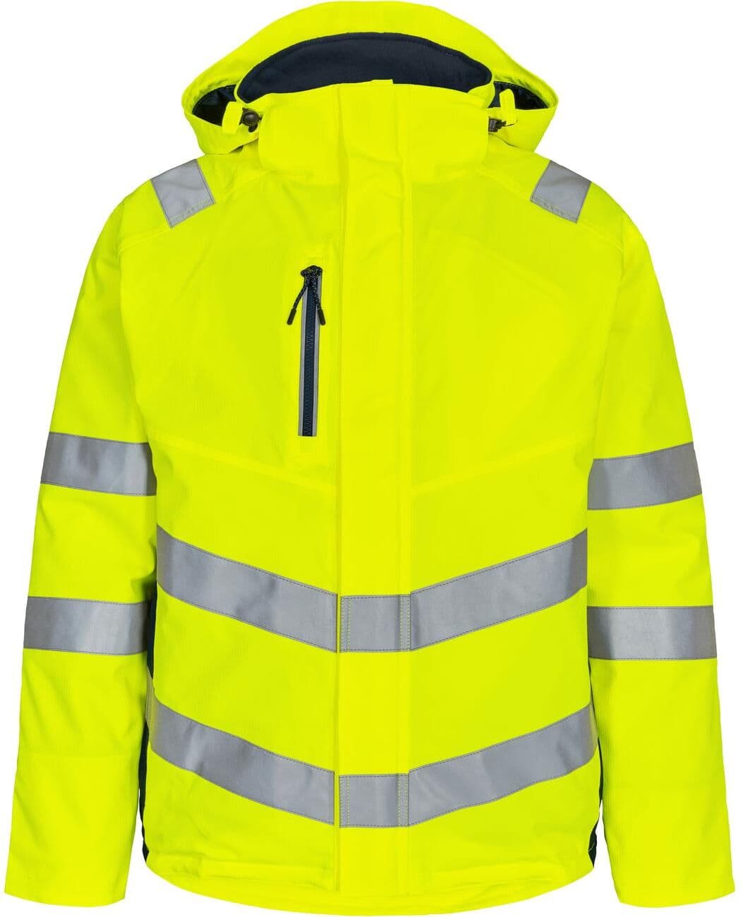 Engel 1946-930 Safety Jakke - Vinterjakke - Hi-Vis Arbejdsjakke Med Reflekser - Gul/blue Ink - S