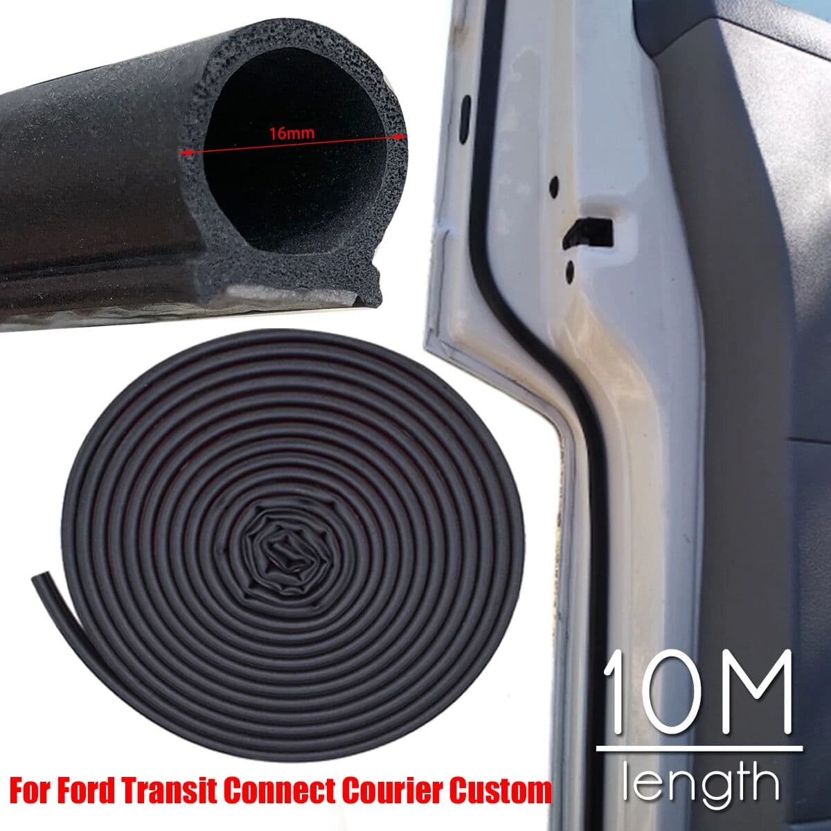 XUKEY 32.8 Ft/10M 16 x 16mm For Ford Transit Tourneo Connect Courier Custom mk2 Mk4 mk5 mk6 mk7 Mk8 Door Seal Car Seal Strip Rubber