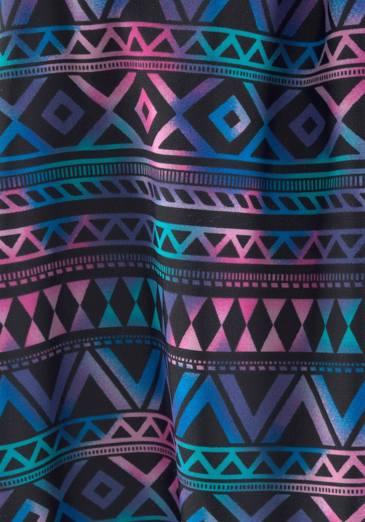 Oversize-Tankini LASCANA, Damen, Gr. 38, N-Gr, bunt (bedruckt), Polyamid, Ethnomuster, Bikini-Sets Oversize-Tankini, mit Softcups, verstellbare Träger, mit Unterbrustgummi