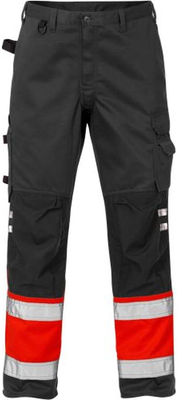 Fristads 100979 Hi Vis Bukser Kl.1 2032 / Arbejdsbukser - Rød/sort - C56