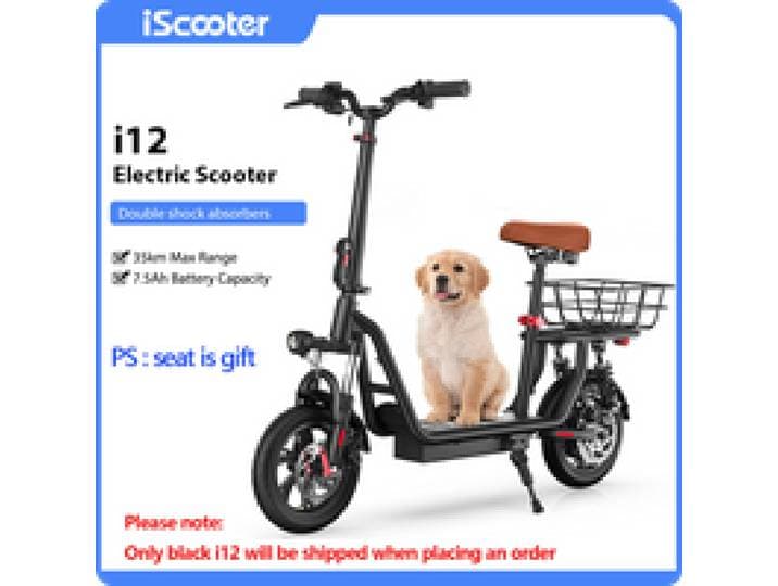IScooter I12 Elektrische Scooter Met Zitje En Mandje 12 Inch Opvouwbare Kick EScooter 36V 7.5Ah Max Bereik 35km Mobiliteits Scooter