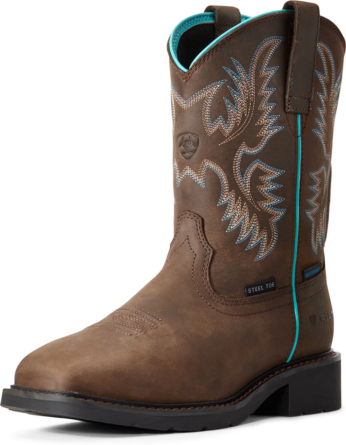 Women's Krista Waterproof Steel Toe Work Boots in Dark Brown, Size: 10 C / Wide by Ariat