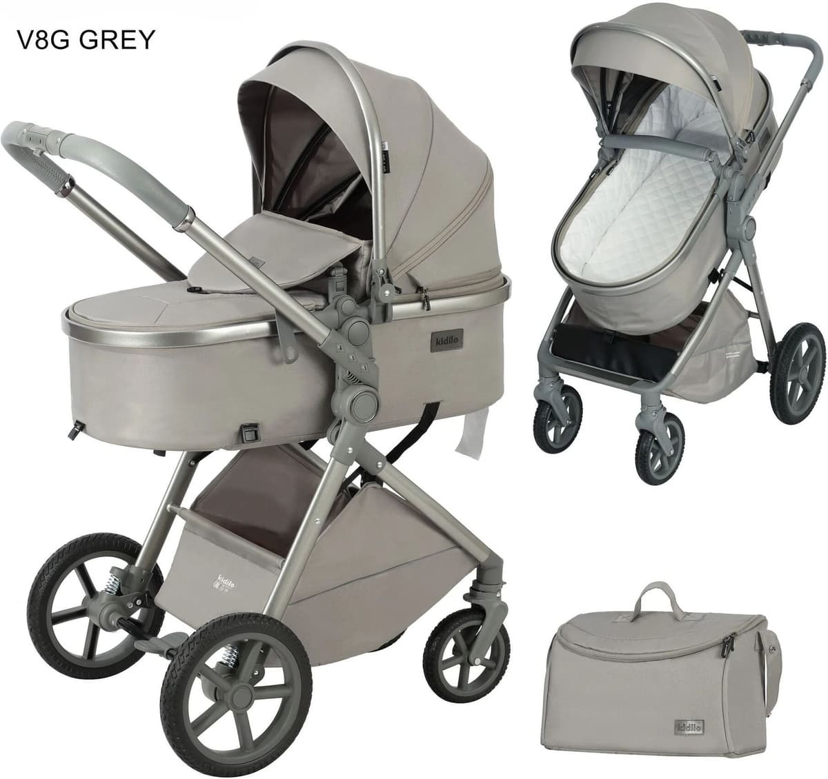 NONE 2-in-1 High-view Stroller Foldable and Lightweight Stroller Four-wheel Shock-absorbing Stroller  Reversible