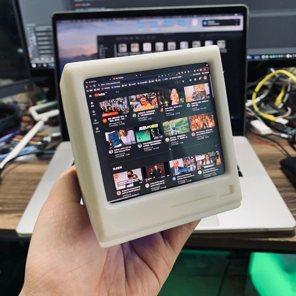Nvarcher 3.8 inch Small TV McIntosh Retro Computer 1200*1080 423PPI Sub Screen External  Monitor Desktop Ornament