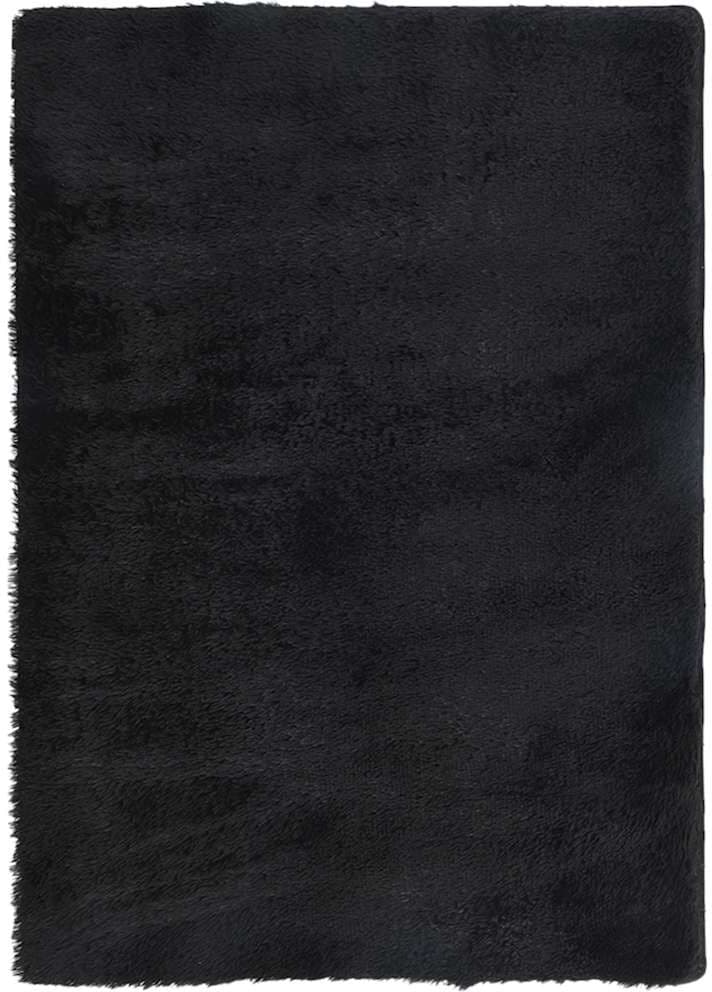 vidaXL Tapis shaggy à poils longs NAVARRA noir 160x230 cm polyester