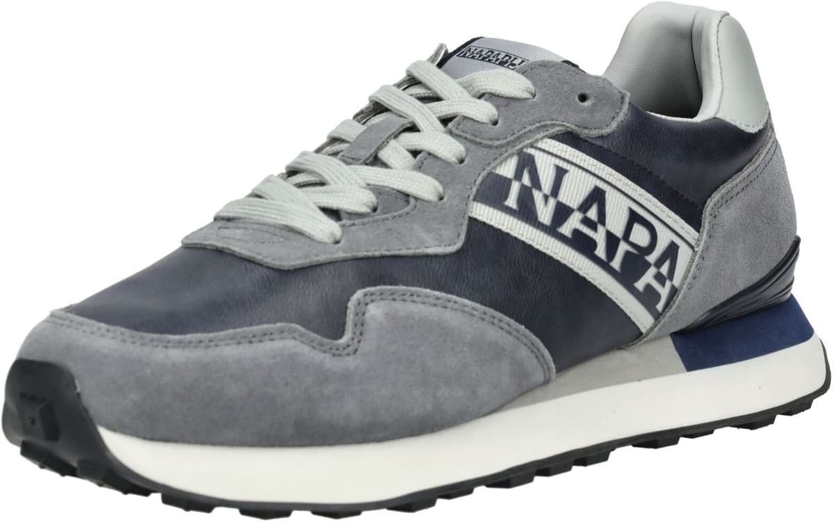 Sneaker NAPAPIJRI "Napapijri Sneaker Leder/Synthetik", Herren, Gr. 41, Textil, grau (navy, grau), Leder, Synthetik, Schuhe Sneaker