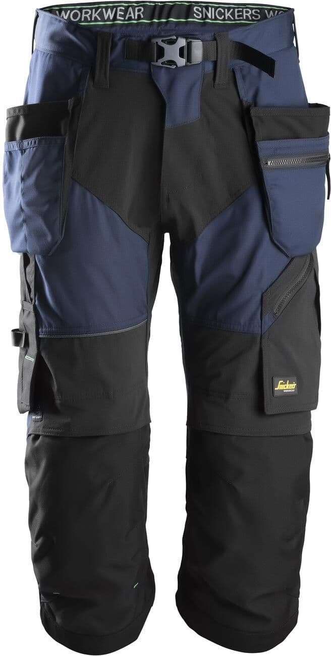 Snickers 6905 Flexiwork, Piratbukser+ Med Hylsterlommer / Knickers - Navy/sort - 124
