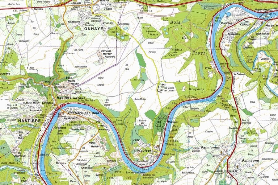 IGN Belgique Carte topographique n° 37/3-4 - Frasnes-lez-Anvaing (Belgique)   NGI topo 25