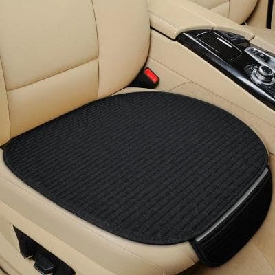 Uplift Treasures Universal Breathable Linen Car Seat Cover Front Seat Protector black