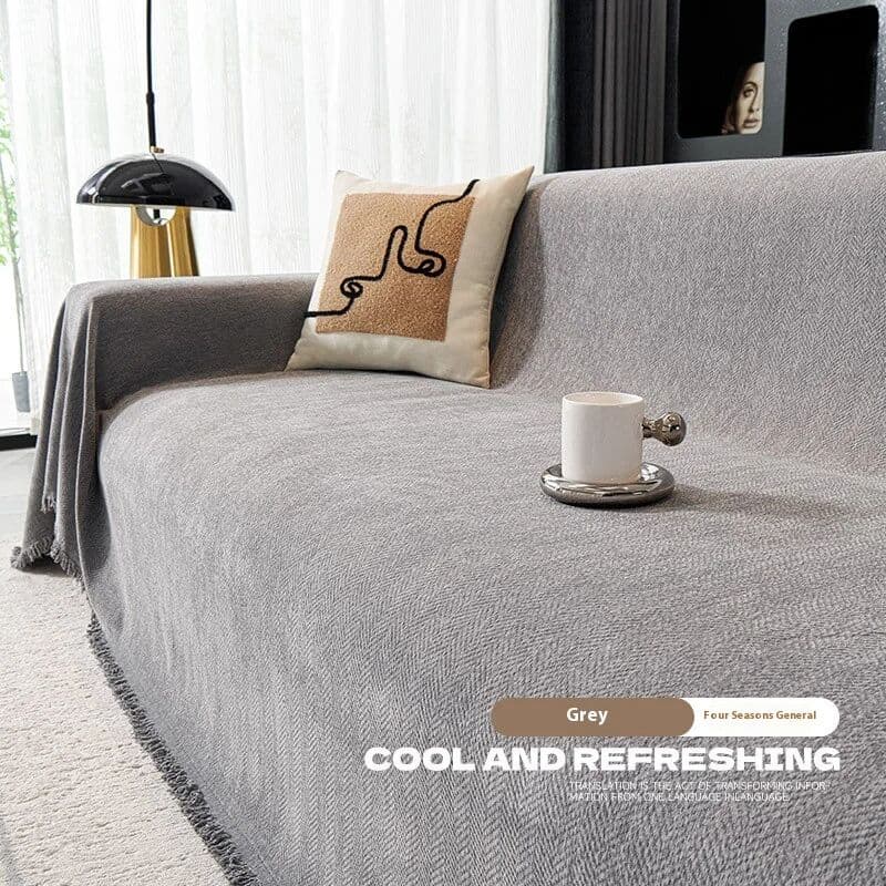 NONE Chenille Anti-slip Sofa Cover Multi Functional All Season Full Coverage Sofa Cover Cat Scratch Resistant Living Room L Shaped