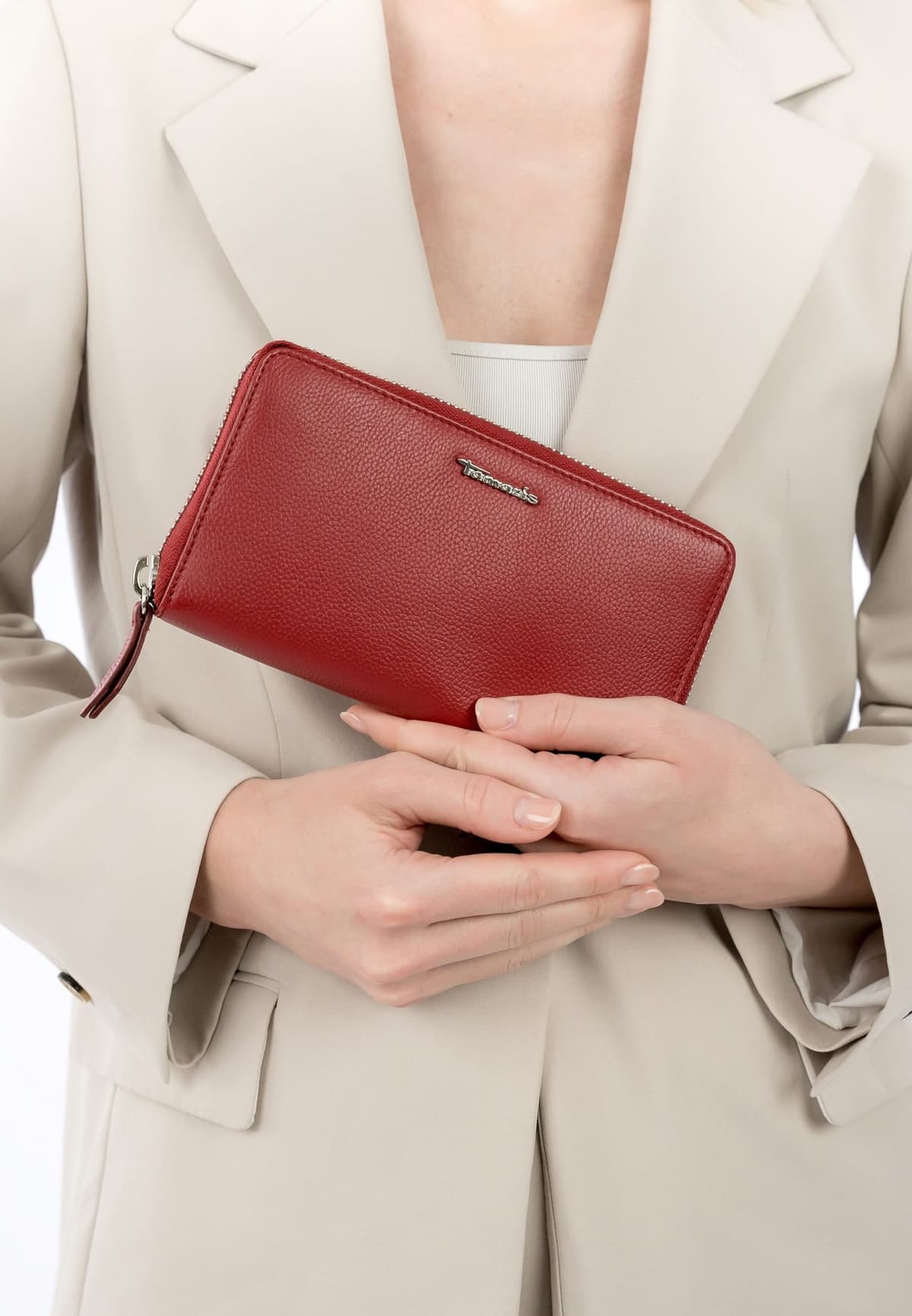 Geldbörse TAMARIS "Geldbörse TAS Amanda", Herren, rot (rot 600), Obermaterial: 100% Rindsleder Leather cow., Kleinlederwaren Geldbörse