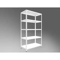 Geschraubtes Aktenregal Biedrax 50 x 100 x 180 cm, Weiß, 5 Fachböden, Fachlast 150 kg pro Fachboden