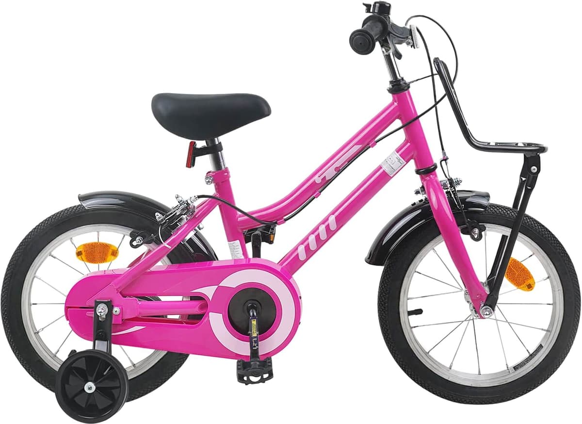 vidaXL Vélo pour Enfants 14 Pouces for kids aged 3 to 5 Rose et Noir