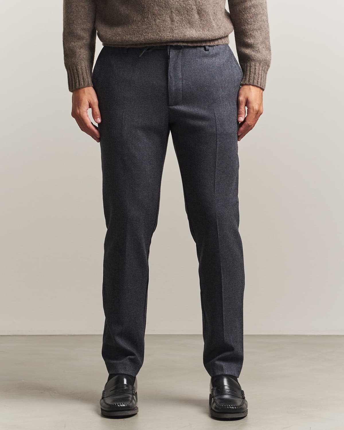 Boss BLACK Kane Brushed Drawstring Trousers Dark Blue men W32L32 Blå
