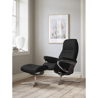 Relaxsessel STRESSLESS "Sunrise", schwarz (schwarz batick), B:83cm H:105cm T:74cm, Leder BATICK: BATICK ist ein leicht korrigiertes, durchgefärbtes und genarbtes Möbelleder, bei dem die meisten Unebenheiten und Spuren in der Regel entfernt wurden.,...
