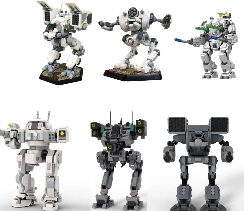 BuildMoc MOC Mech Robot BattleTecheds Flea Battle-Model Building Blocks Classic Game Clan Ghost Bear diy Bricks Toy For Children Gift