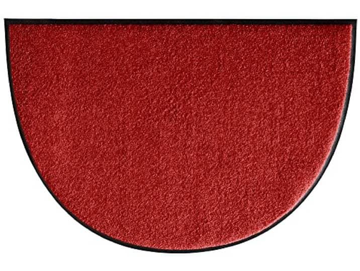Erwin Müller Fußmatte halbrund Mainz, Schmutzfangmatte, Sauberlaufmatte uni rot Größe 50x75 halbrund - rutschfest, pflegeleicht, für Fußbodenheizung geeignet (weitere Farben, Größen)