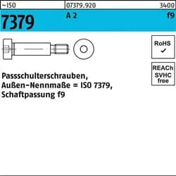 Paßschulterschraube ISO 7379 6 f9 M5x 25 A 2 50 Stück