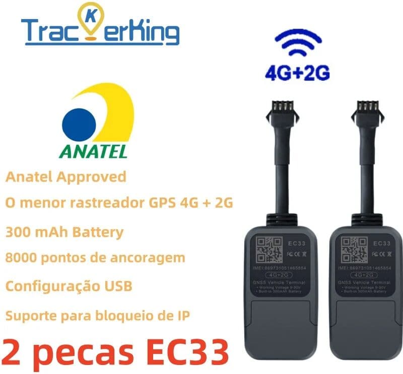 Tracker King 2pcs EC33 4G+2G GPS tracker with 300mAh battery TrackerKing The smallest tracker Relay GPS Rastreador GPS J16 Acc Alarm