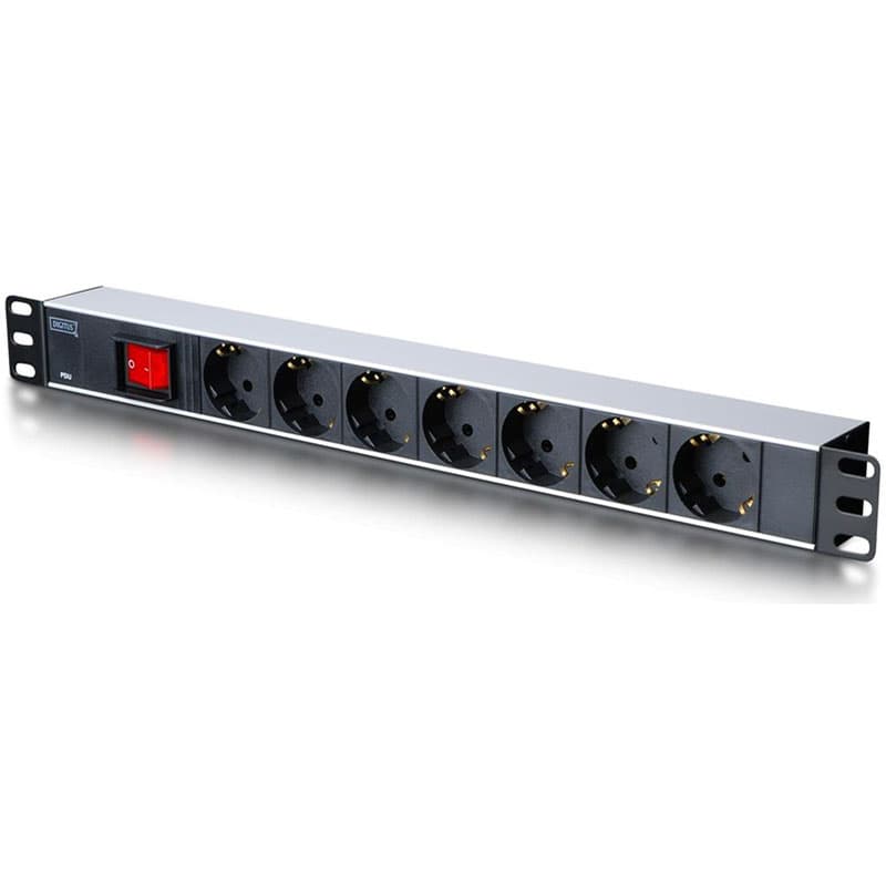 Digitus Πολύπριζο 19" 7 Θέσεων με Διακόπτη Μαύρο DN-95402