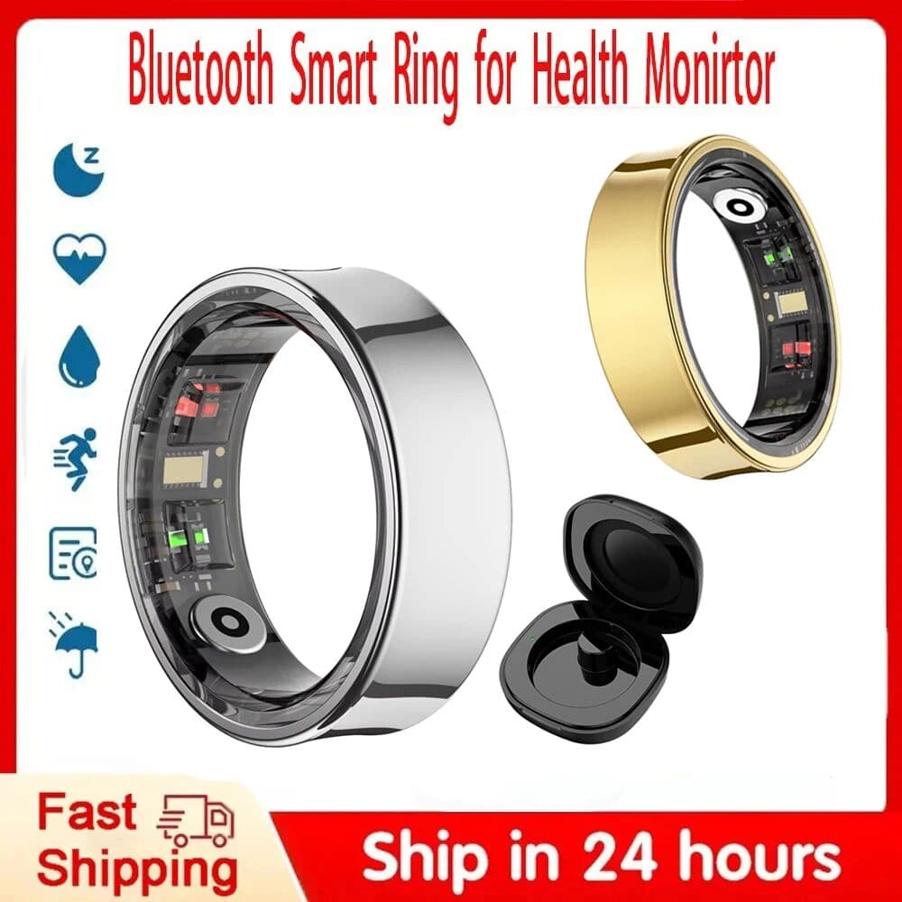 Timethinker R09 Smart Ring Men Women with Charging Case Body Temperature Health Monitor 5ATM Waterproof Smartring For Xiaomi Samsung Phone