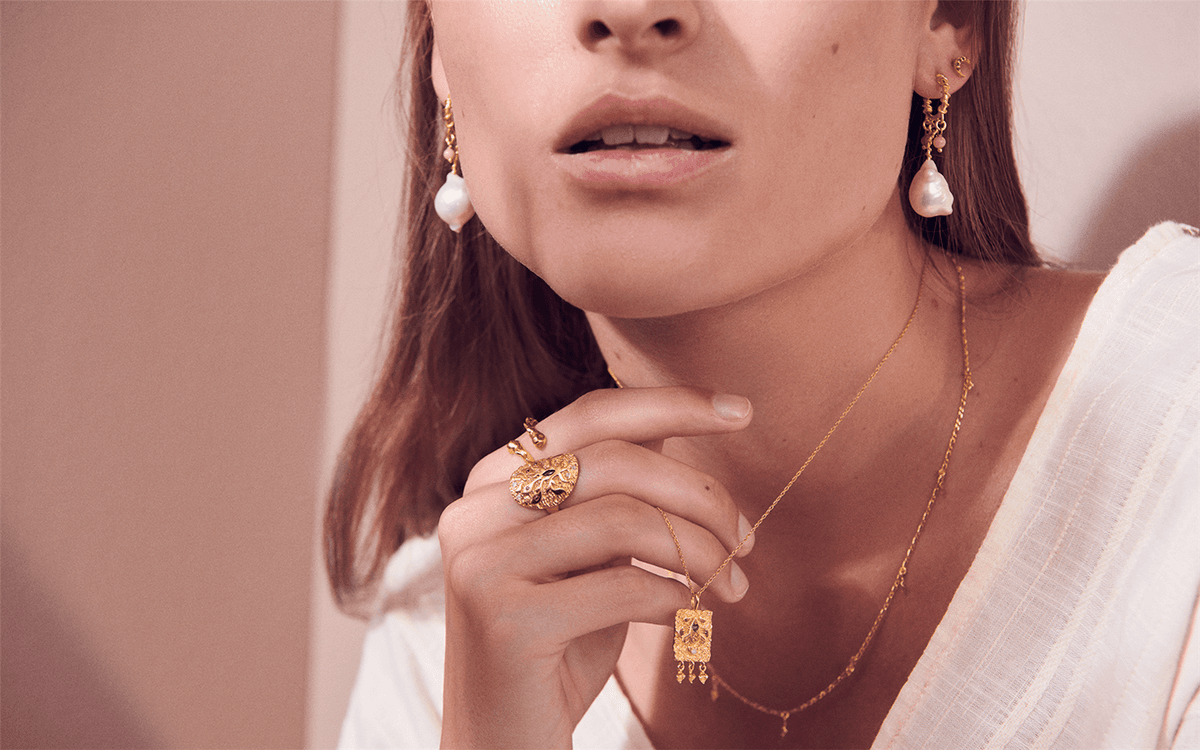 Maanesten Una Necklace Smykke Gull Gull