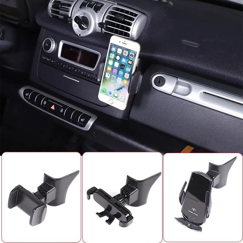 metyoucar For Mercedes Benz Smart 451 Fortwo Forfour 2011-2015 ABS Black Car Phone Holder GPS Navigation Bracket Interior Accessories