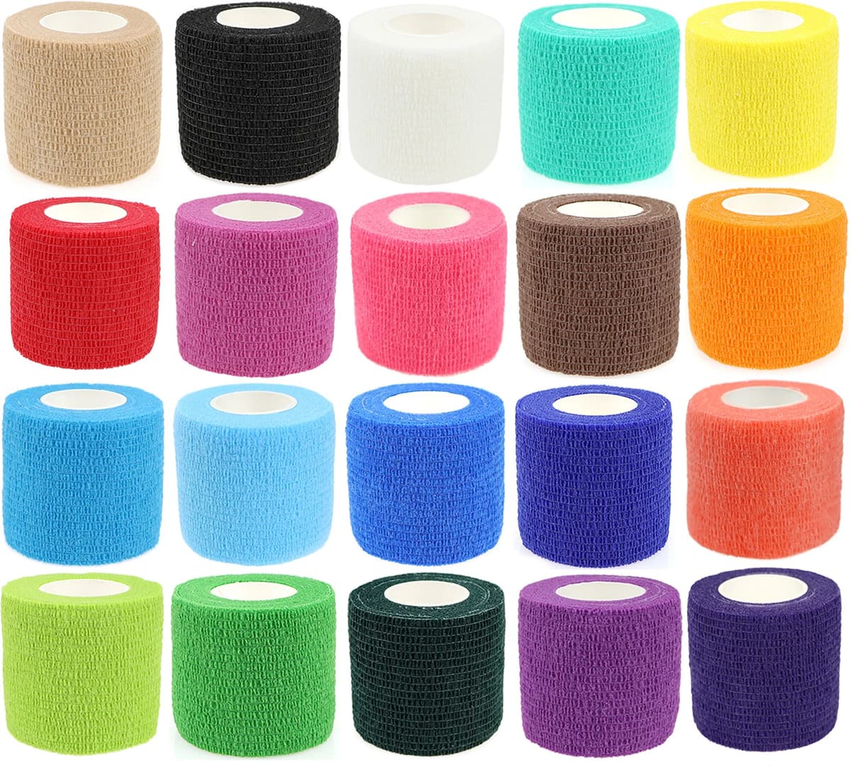 NONE 24 Pieces Self Adhesive Bandage Wrap Breathable Vet Wrap Cohesive Bandage First Aid for Pets Athletic Elastic Self Adherent Wrap