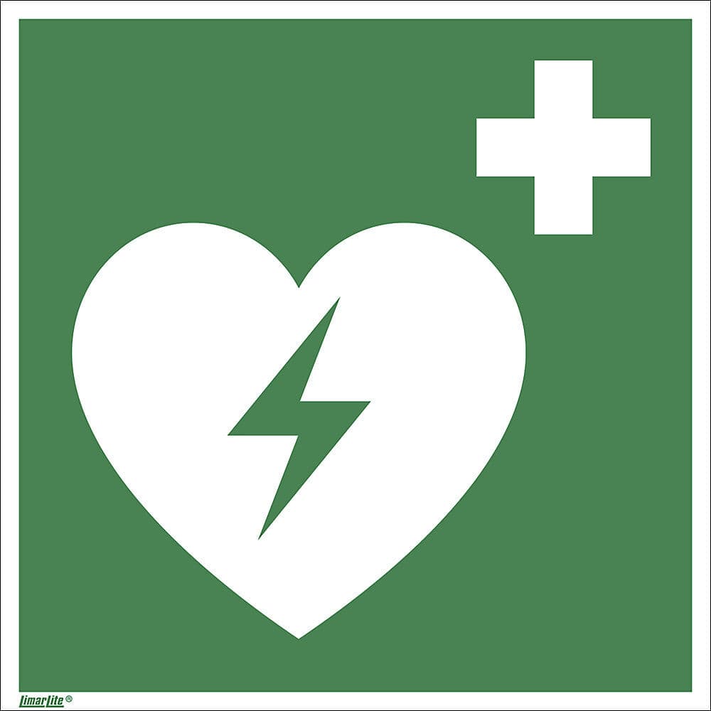 kaiserkraft Rettungszeichen, Automatisierter externer Defibrillator, VE 10 Stk, Folie, 150 x 150 mm